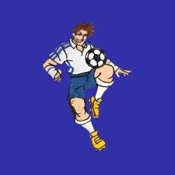 Grembiule scuola elementare blu bambino CALCIATORE