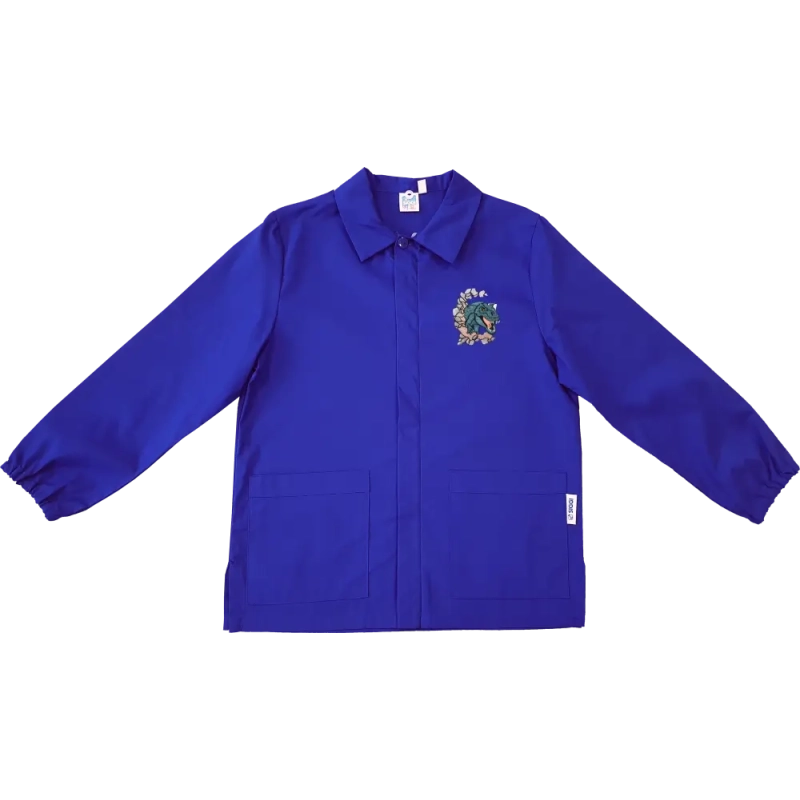 Grembiule scuola elementare blu bambino DINOSAURO Grembiule scuola elementare blu bambino DINOSAURO