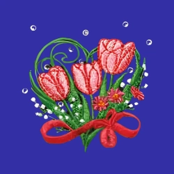 Grembiuli bambina scuola elementare blu FIORI